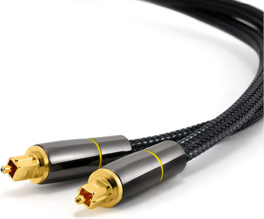 Avizar Braided Nylon Optical Audio Cable Gold Plated Connectors 5m Black