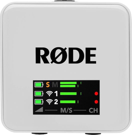 Rode Wireless GO Gen3 Set Wireless Condenser (Small Diaphragm) Microphone Πέτου, Clip On Journalistic in White Color