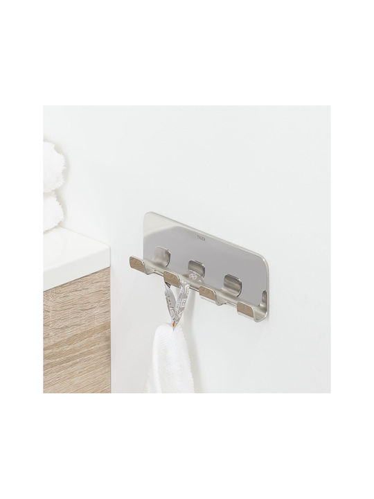 TIGER Wall-Mounted Bathroom Hook with 4 Positions ​15.5x2cm Inox Gray