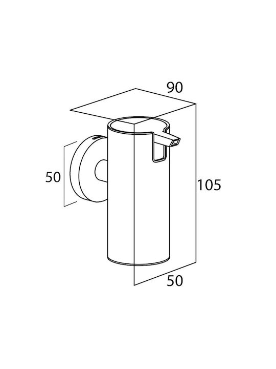 TIGER Επιτοίχιο Dispenser από Ανοξείδωτο Ατσάλι Γκρι 75ml