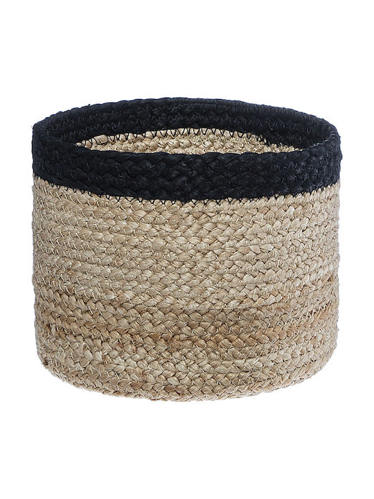 H&S Collection Σετ Διακοσμητικά Καλάθια Ψάθινα Μαύρο 3τμχ