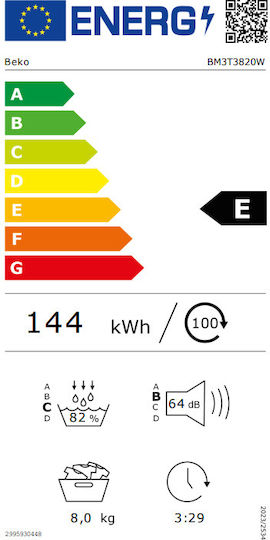 Beko BM3T3820W Tumble Dryer 8kg with Heat Pump
