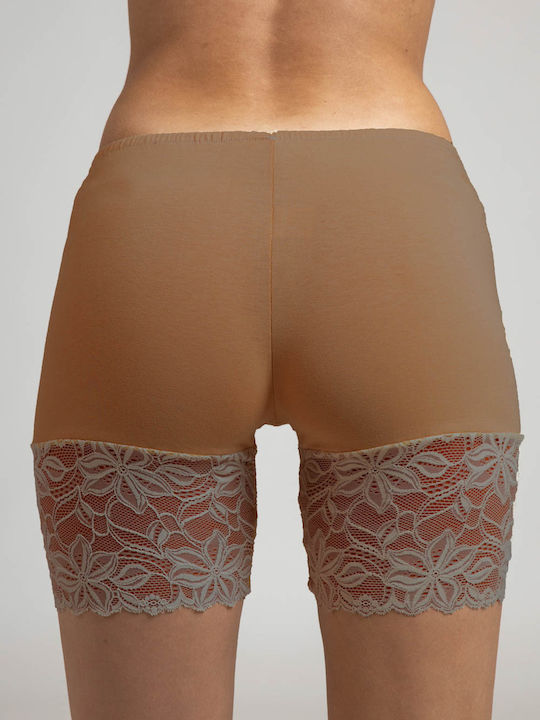 Damen Boxer mit Spitze Braun