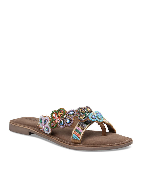 Women's Flat Sandals in Brown Color