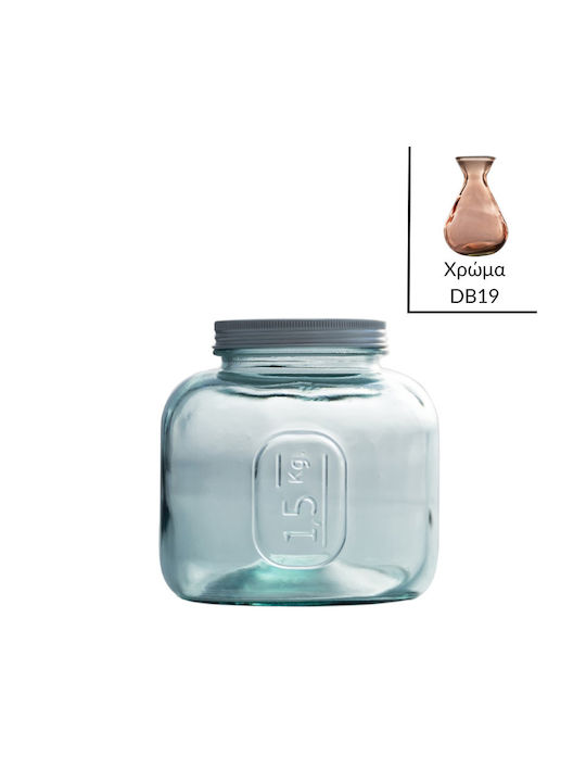Vidrios San Miguel General Use Glass Jar with Lid Pink 1500ml 1 Piece