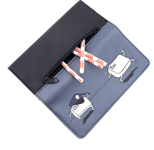 Pera Καπνοθηκη Tobacco Pouch Ctrl Esc Grey Black Γκρι Mαυρο