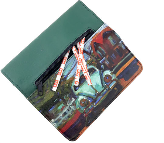 Pera Tobacco Pouch Car Design Green Car Green Tobacco Pouch Vegan Leather Unisex