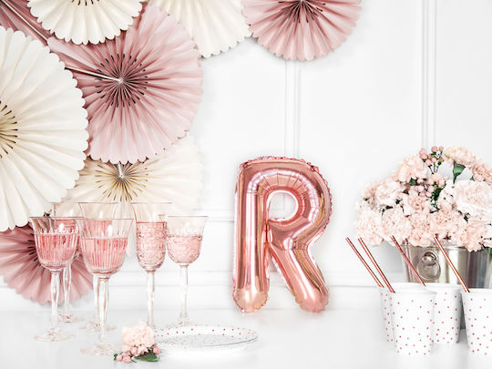 Balloon Foil Letter R Rose Gold 35cm