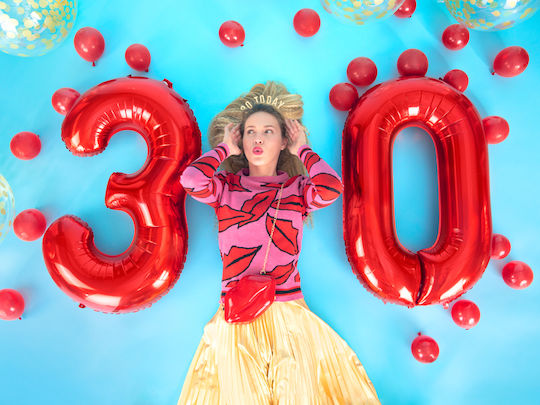 Luftballon Folie Jumbo Zahl 8 Rot 86cm