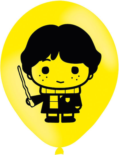 Set of 6 Balloons Latex Yellow 28cm