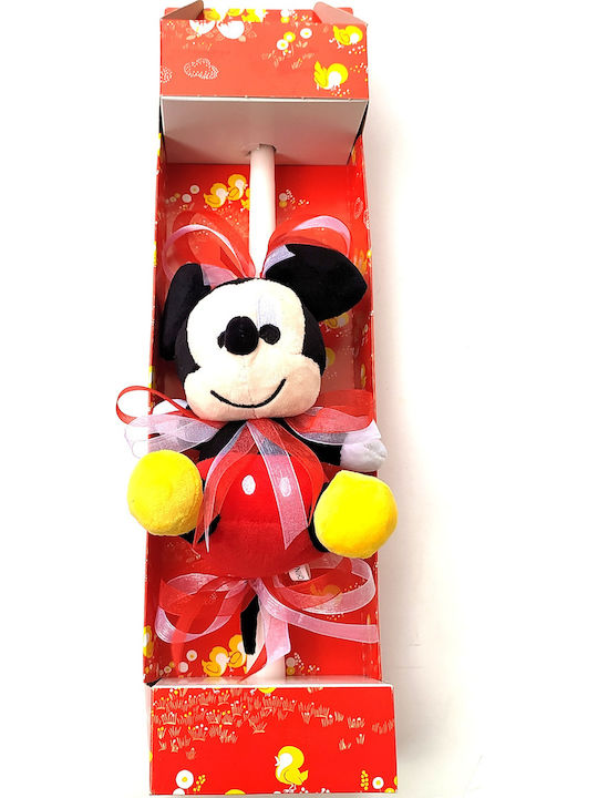 Πασχαλινή Λαμπάδα Mickey Στρογγυλή Κόκκινη