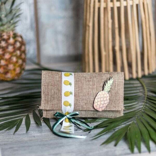 Ananas Hölzernes 7cm Set/5 Bedruckt