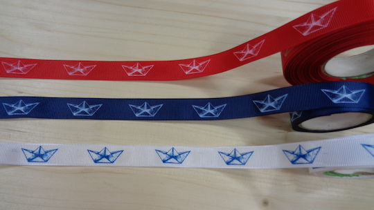 Gro Printed Ribbon Boats 25mm 50m Jgroxx11-x25x50 Red