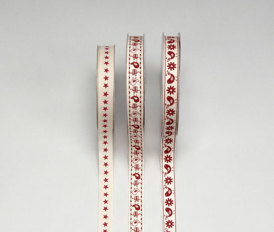 Fabric Ribbon Birds-Stars 15mm 20m Hh089005