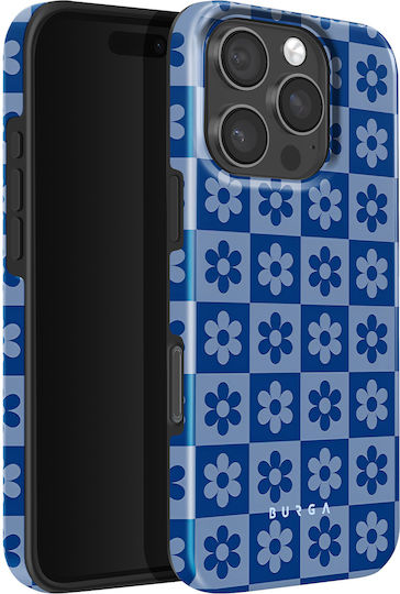 Burga Case Iphone 14 Pro Shockproof Damier Elegant Raised Edges Blue