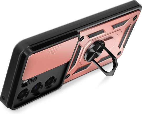 Avizar Case Realme 14x Magnetic Ring Camera Protection Rose Gold