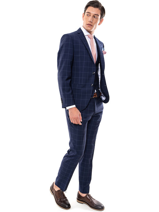 Fragosto Κοστούμι Σειράς Zignone Smi 2575 001 Blue Check