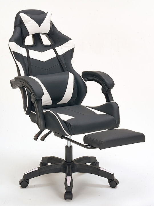 Zita Plus A9937 Artificial Leather Gaming Chair with Footrest Black
