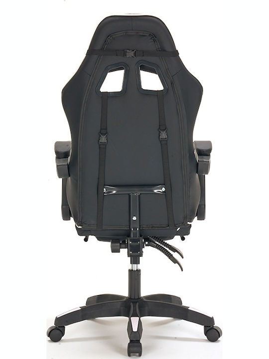 Zita Plus A9937 Artificial Leather Gaming Chair with Footrest Black