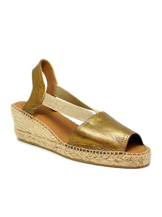 Toni Pons Teide-Bronce Platforme Dama Din Piele Bronzate 6cm