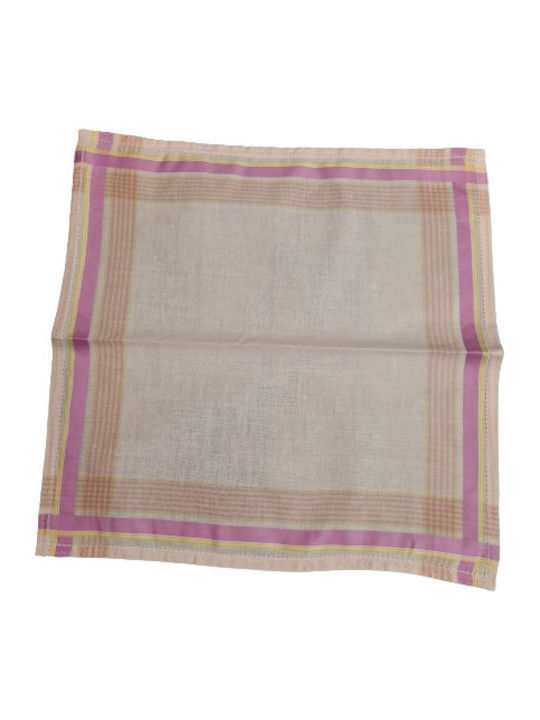 Women's Pocket Handkerchief Cotton Pink Salmon