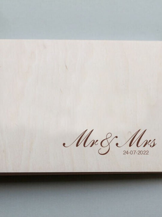 Wooden Wedding Wish Book Engraving