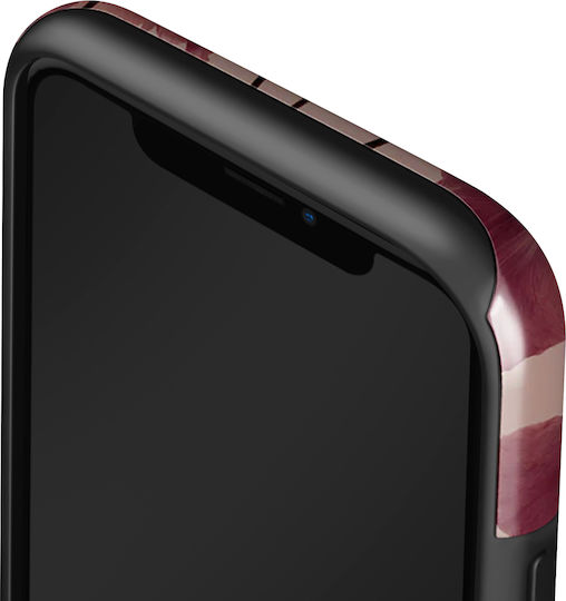 Burga Hülle iPhone 11 Elegantes Zartes Kussmuster Burgund
