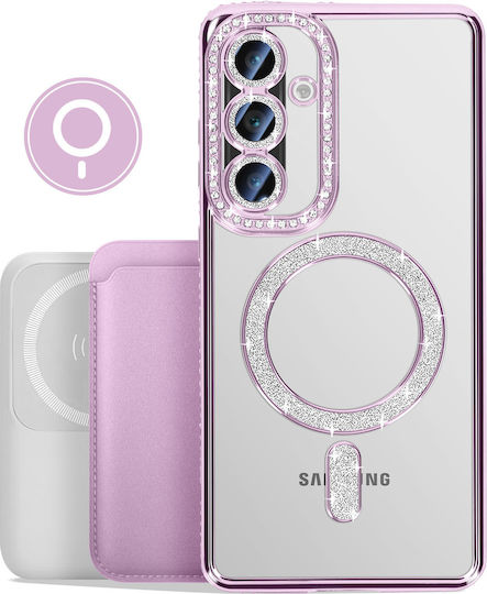 Avizar Diamond Case Samsung Galaxy A56 Magsafe Outline Strass Purple