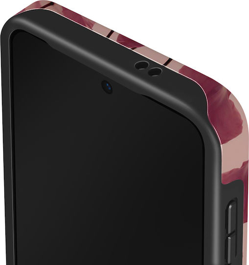 Burga Case Samsung Galaxy S24 S25 Elegant Tender Kiss Pattern Burgundy
