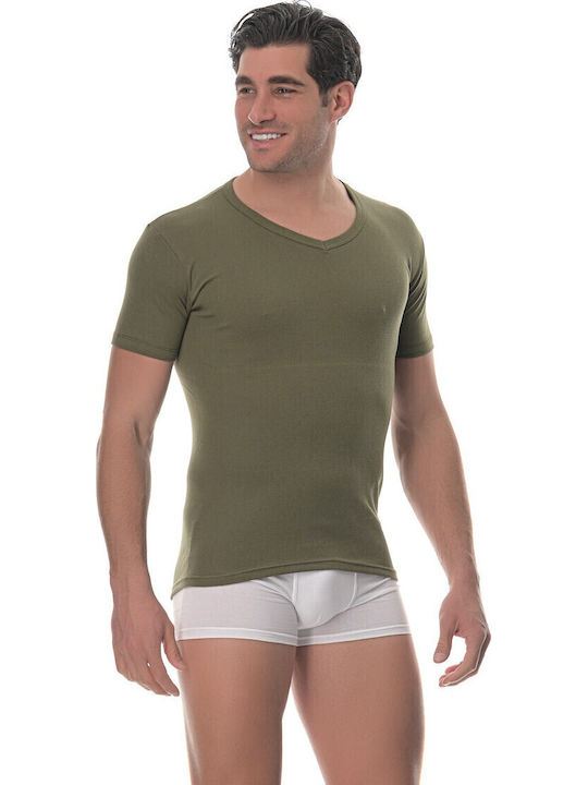 Tricou De Corp Pentru Bărbați Konto Mânecă Scurtă V Echipată Liniată Lido Underwear Color Camuflaj 100% Bumbac