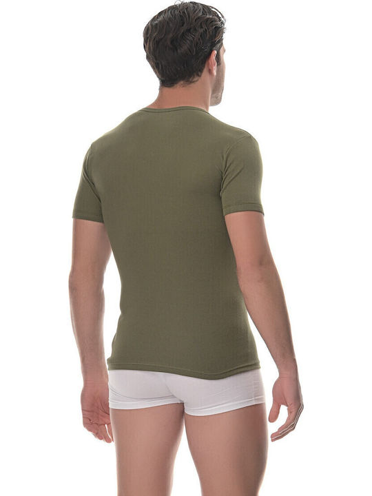 Tricou De Corp Pentru Bărbați Konto Mânecă Scurtă V Echipată Liniată Lido Underwear Color Camuflaj 100% Bumbac