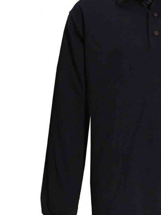 Polo Herrenbluse Luciano Faketti Stickerei Dunkles Grau