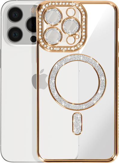Avizar Diamond Case for iPhone 13 Pro Magsafe Contour with Strass Gold