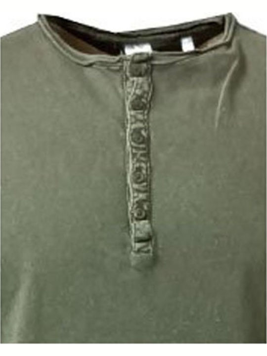 Luciano Faketti Bluze Bărbați Flama Tricou Bumbac 100% Verde Măsliniu