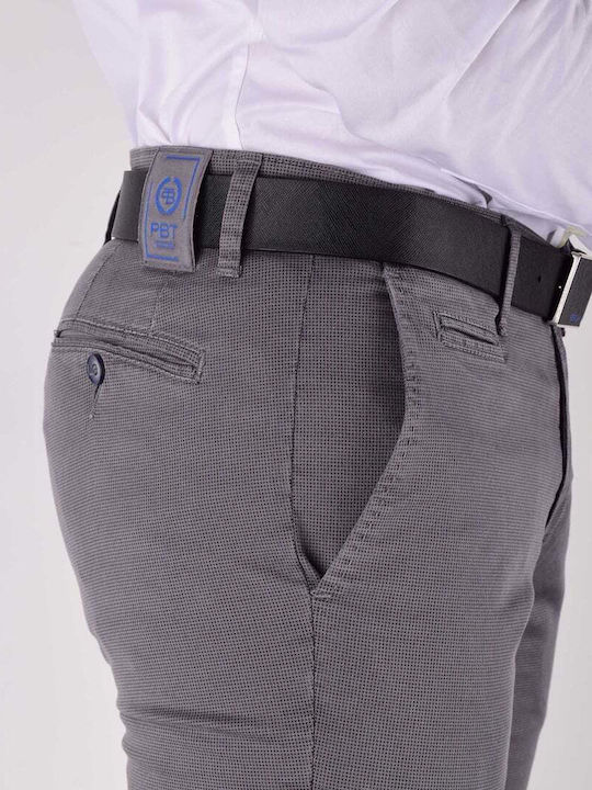 Polbot Chino Trousers Gray Side Pockets Small Pattern Logo Patch On Back Regular Fit Pbt004170182.13