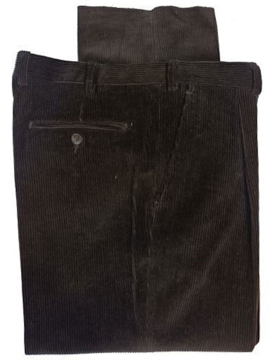 Luciano Faketti Corduroy Chinos Cotton Brown Trousers