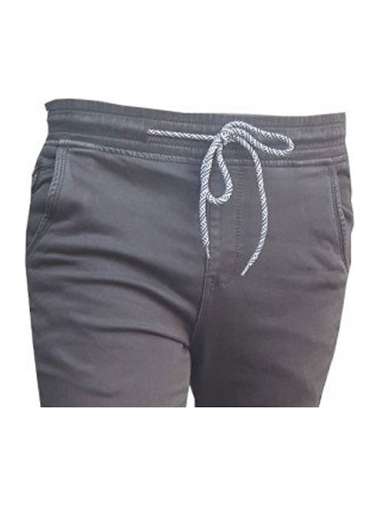 Luciano Faketti Chinos Trousers Cuffed Soft Fabric Stretch Cotton 95% Lycra 5% Gray