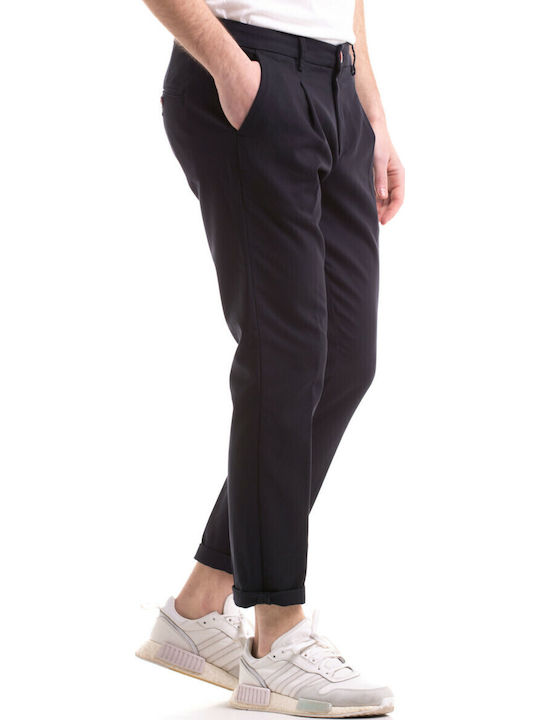 Scinn Men's Cotton Trousers Dark Blue Matteo122 Slim Fit