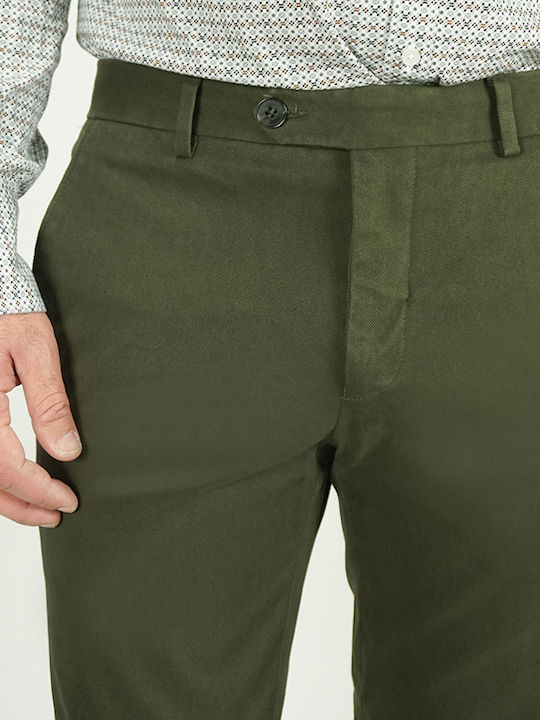 Bizzaro Men's Cotton Trousers Olive Slim Fit Bz2225180/71160 97% Cotton 3% Elastane