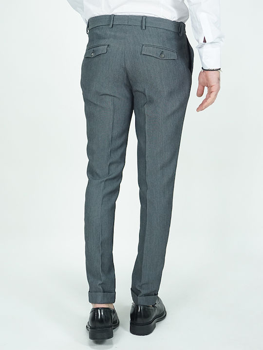Italian Job Ανδρικό Παντελόνι Γκρι Slim Fit 25707 09 P1 65% T 30% R 5% Sp