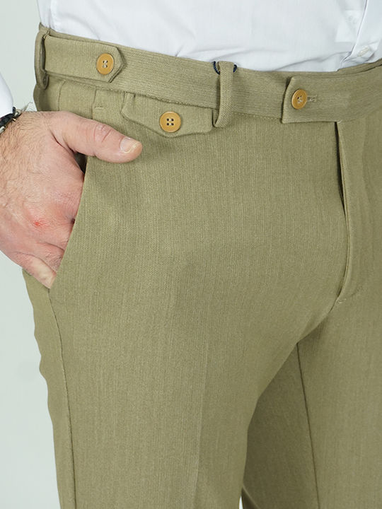 Italian Job Ανδρικό Παντελόνι Μπεζ Slim Fit 25705 09 2p 68% T 29% R 3% Sp
