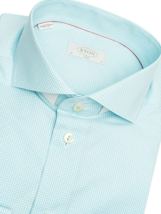 Eton Cămașă Slim Linie 2200794686 542 Albastru Carou