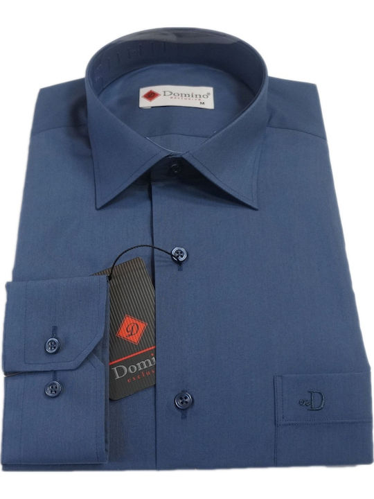 Herrenlangärmeliges Hemd Domino 22.502-014 Blau Raf