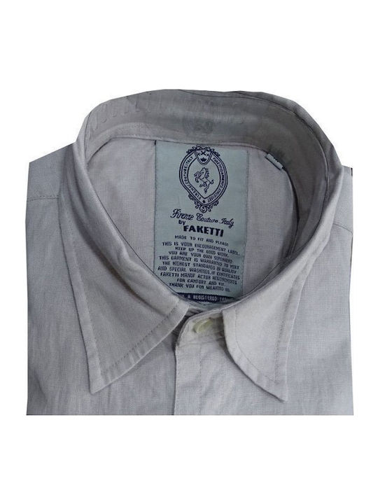 Luciano Faketti Shirt In Fashion Linen-cotton Beige