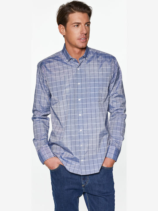 Snta Cămașă Mânecă Lungă Carou Denim Bailey Carou