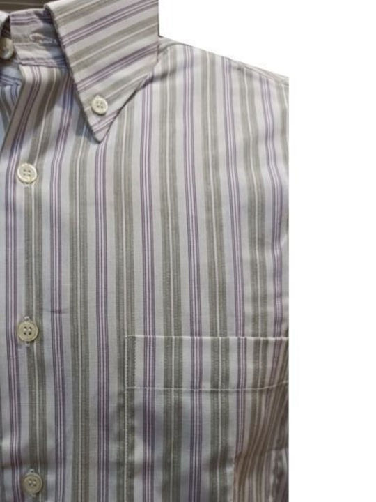 Luciano Faketti Men's Striped Shirt Cotton 100% Luciano Faketti Gray