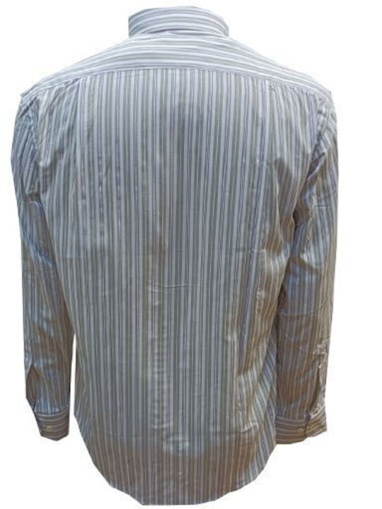 Luciano Faketti Men's Striped Shirt Cotton 100% Luciano Faketti Gray
