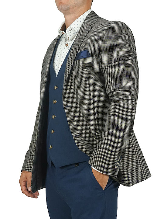 Italian Job Men’s Linen Jacket Beige Slim Fit 813573/02 55% Linen 45% Rayon