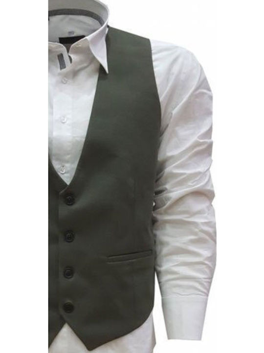Luciano Faketti Vest In Fashion Olive Green