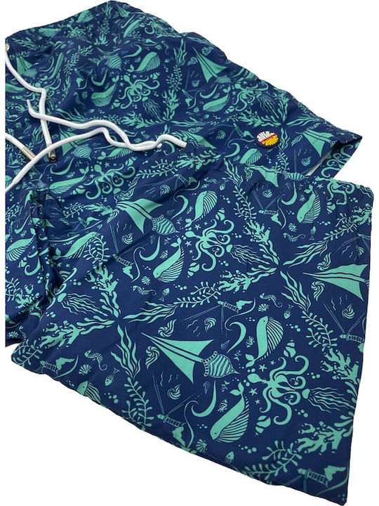 Cayos Swim Printed Navy Men's Swimwear Shorts Cleon 9116 Sea Elements